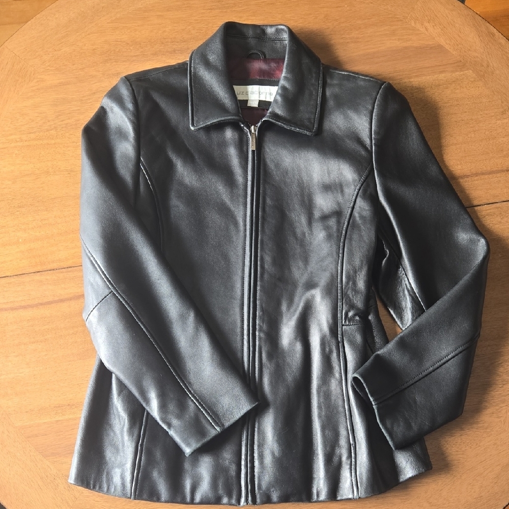 Liz Claiborne Women'sBlack Leather Coat